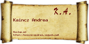 Kaincz Andrea névjegykártya