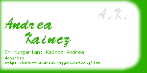 andrea kaincz business card